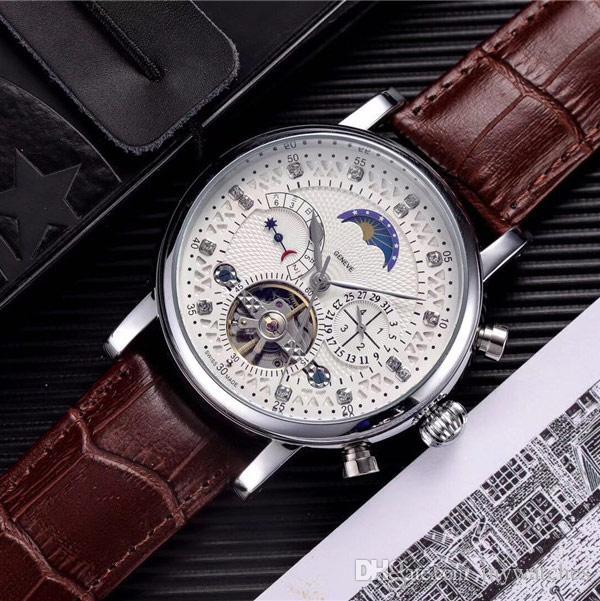 Top brand mens watches fashion mechanical automatic watch luxury Genuine Leather strap Diamond day-date Moon Phase movement wristwatches for men Father's Day Gift
Top brand mens watches fashion mechanical automatic watch luxury Genuine Leather strap Diamond day-date Moon Phase movement wristwatches for men Father's Day Gift