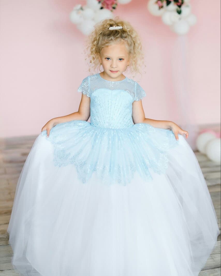 Lace Beaded Cheap Flower Girl Dresses Crew Ball Gown Little Girl Wedding Dresses Cheap Communion Pageant Dresses Gowns F221