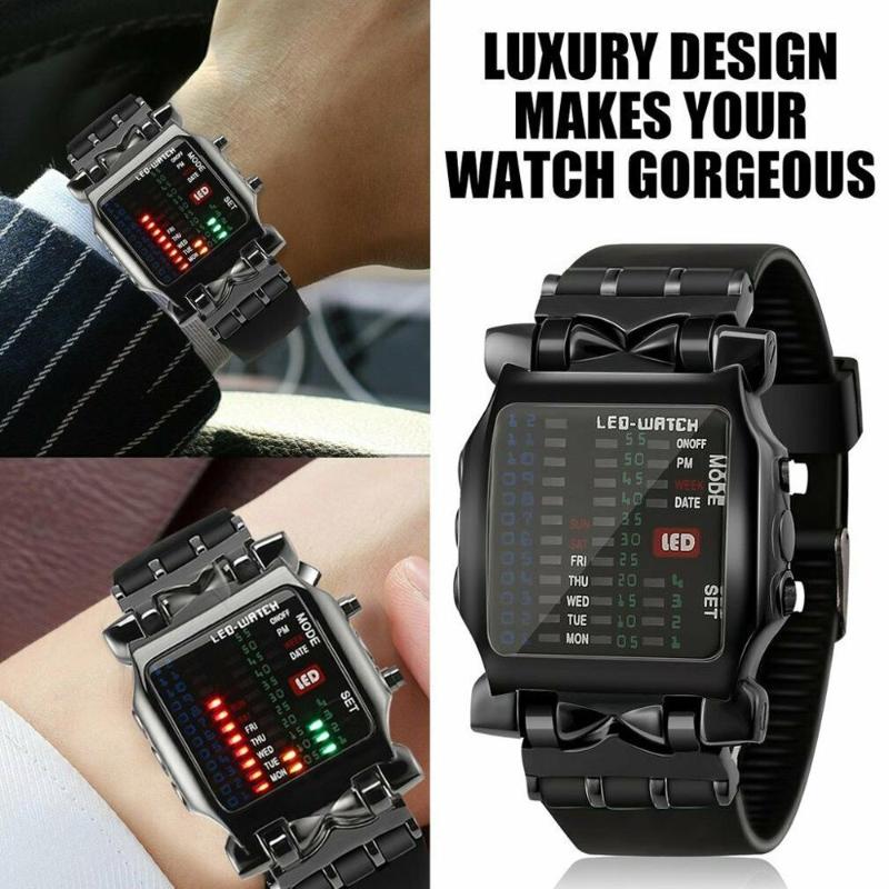 Black watch women zegarek damski bransoleta Men's Square Style Cool Colorful LED Digital Watch Binary Wrist Black @25, Digital watch box
Black watch women zegarek damski bransoleta Men's Square Style Cool Colorful LED Digital Watch Binary Wrist Black @25, Digital watch box