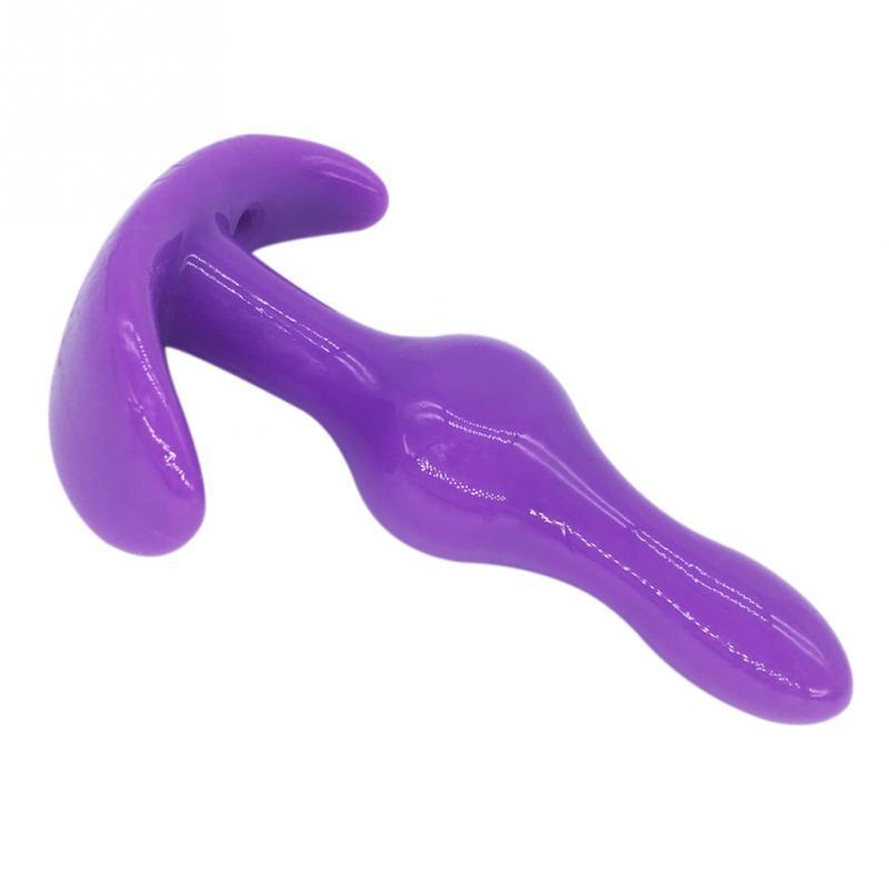 6 Pcs/set TPR Long Anal Sex Toys Soft Butt Plugs for Women black/pink Adult Sexy Anal beads butt plug with 3 beads Y18110802 - view 3