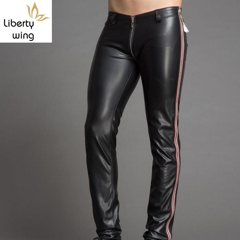 Design Skinny Zipper Low Waist Men Pu Leather Pants Clubwear High Quality Punk Style Stripe Dance Party Trousers Stage Show Pant, Black
Design Skinny Zipper Low Waist Men Pu Leather Pants Clubwear High Quality Punk Style Stripe Dance Party Trousers Stage Show Pant, Black