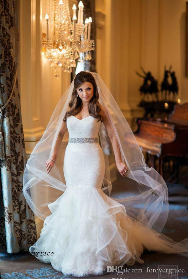 2019 Arabic Style Sweetheart Mermaid Wedding Dress Lace Bodice ith Tiered Ruffles Skirt Long Garden Formal Bridal Gown Plus Size Custom Made