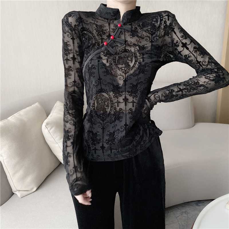 Women Lace Qipao Vintage Party Nightclub Sexy Bodycon Babydoll Chinese Style Retro Cheongsam Korean Elegant Mini Dress Vestidos