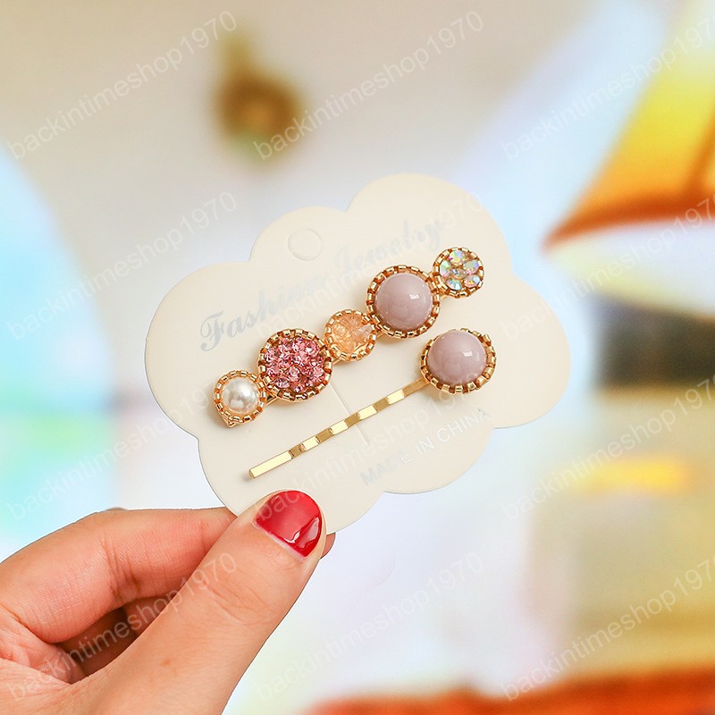 Korean Elegant Crystal Pearl Hairpins Women Hair Clips Pin Barrettes Accessories For Girls Hairgrip Hairclip Headdress Headwear