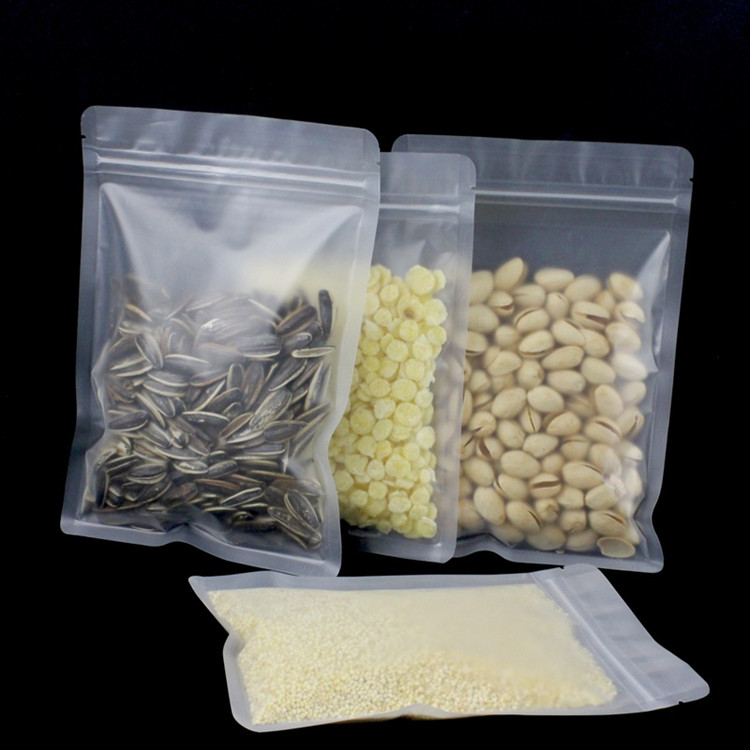 100pcs Flat Bottom Frosted Plastic Zip Lock Bag Resealable Matte Snack Sugar Candy Chocolate Corn Powder Wedding Party Birthday X-mas Gift Packaging P