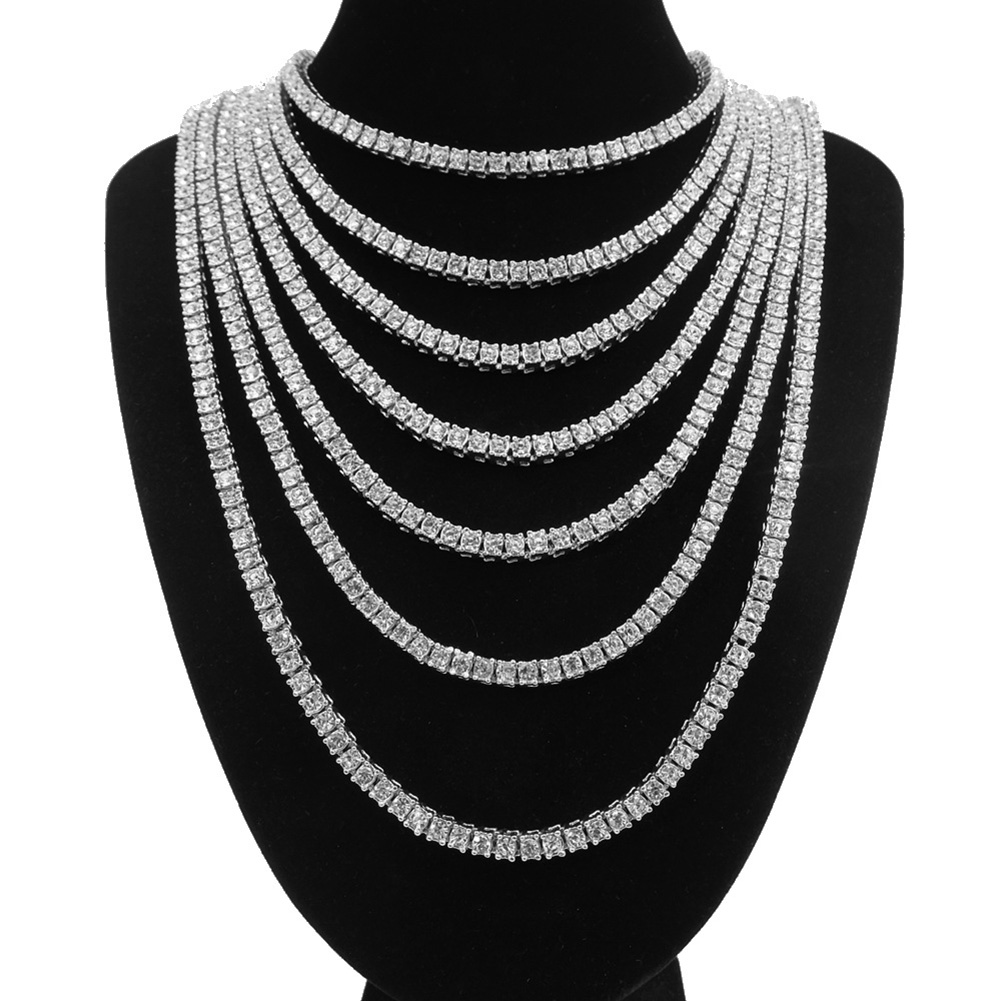 5mm Hip Hop Diamond Stone Tennis Chain Bracelets Necklace Cool Men Women Aolloy 18K Gold Plated Chains