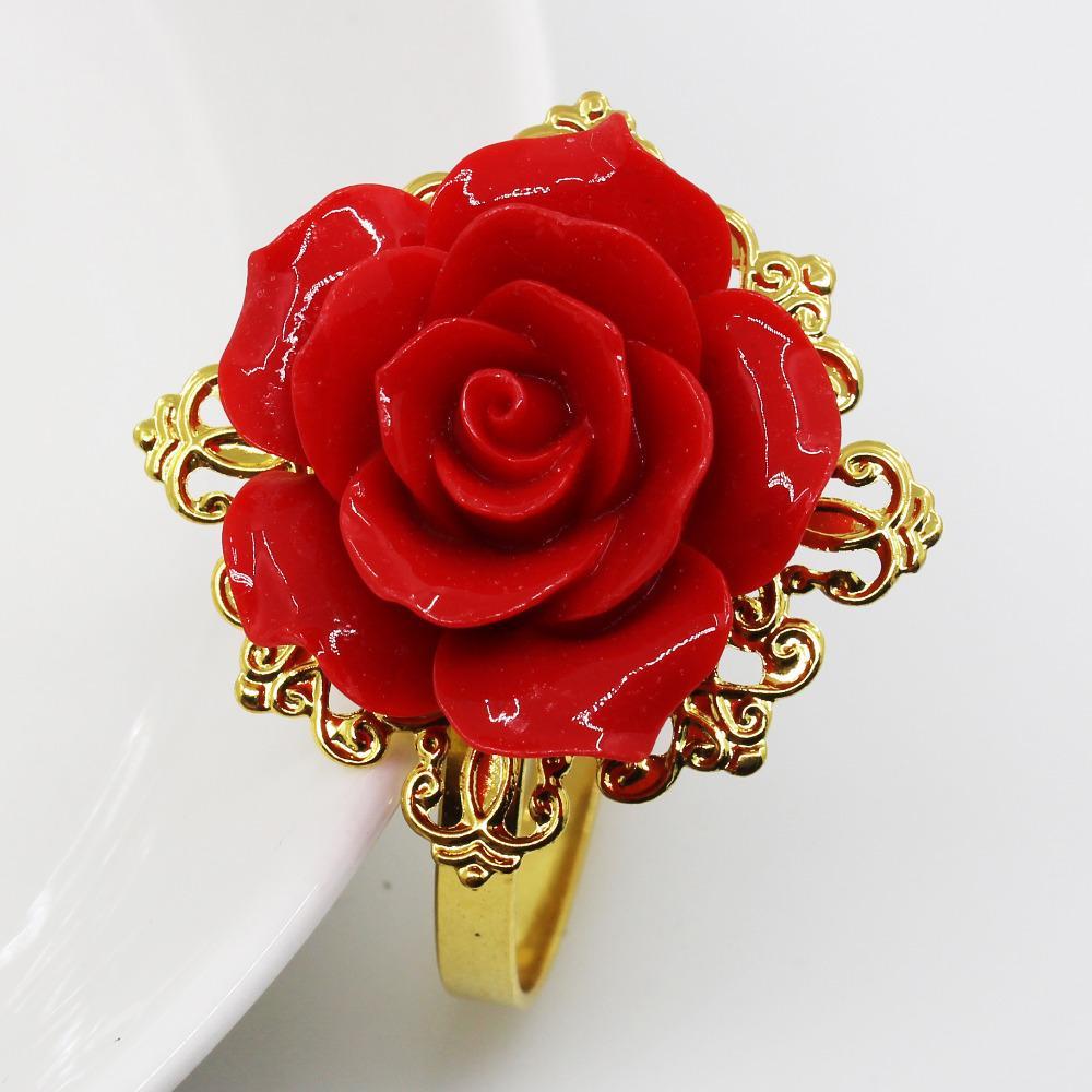 New 5pc Red Rose Decorative Gold Napkin Rings Napkin Holder Wedding Party Dinner Table Decoration Intimate Accessories
New 5pc Red Rose Decorative Gold Napkin Rings Napkin Holder Wedding Party Dinner Table Decoration Intimate Accessories