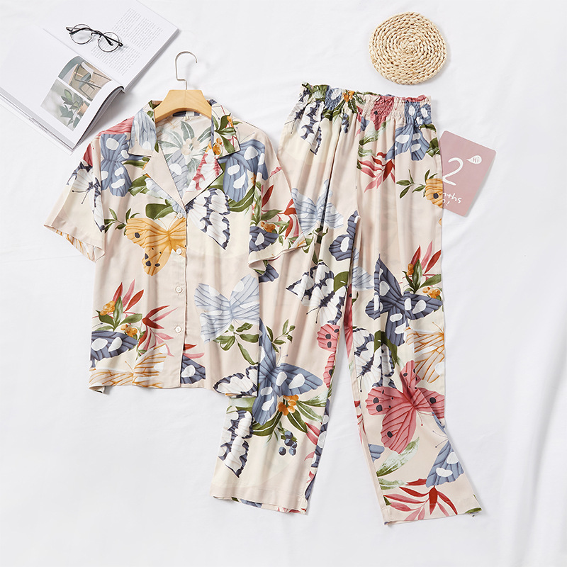 Women Long Sleeve Nightwear Autumn 100% Cotton Knitted Pajama Set Turn-down Collar Leaves Printing Pajamas Loungewear Sleepwea, As picture
Women Long Sleeve Nightwear Autumn 100% Cotton Knitted Pajama Set Turn-down Collar Leaves Printing Pajamas Loungewear Sleepwea, As picture