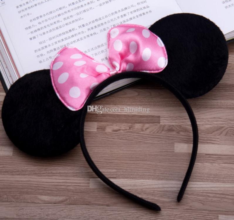 6 Colors Girls hair accessories Mouse ears headband hair band Baby kids cute Halloween Christmas cosplay headdress hoop A