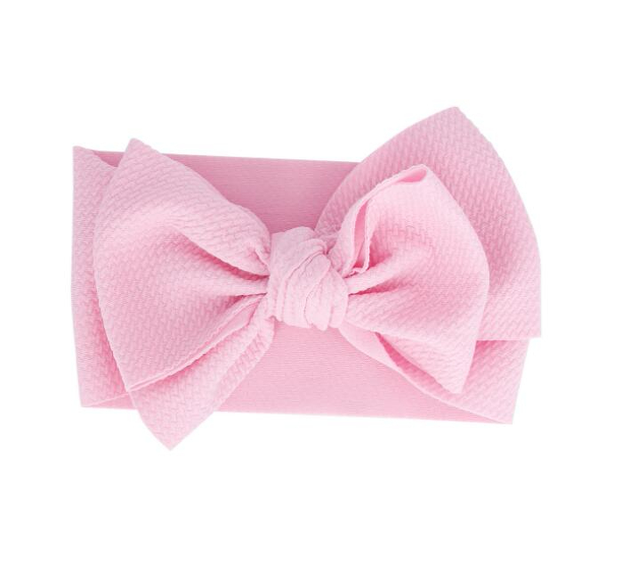 Kids Girl Stretch Turban Knot Headband Toddler Baby Girl Big Bow Knot HairBand Solid Headwear Head Wrap Hair Band Accessories GB1664