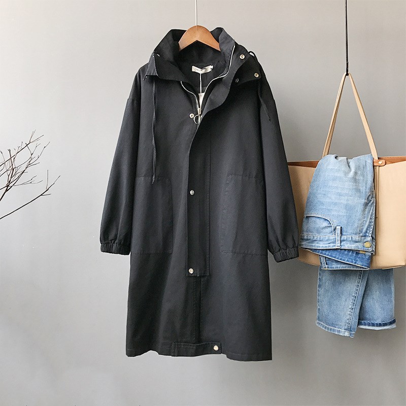 Autumn Women Coat Hooded Single Breasted Padded Windbreaker Casual Chic Korean Harajuku Black Orange Long Trench Overcoat
Autumn Women Coat Hooded Single Breasted Padded Windbreaker Casual Chic Korean Harajuku Black Orange Long Trench Overcoat