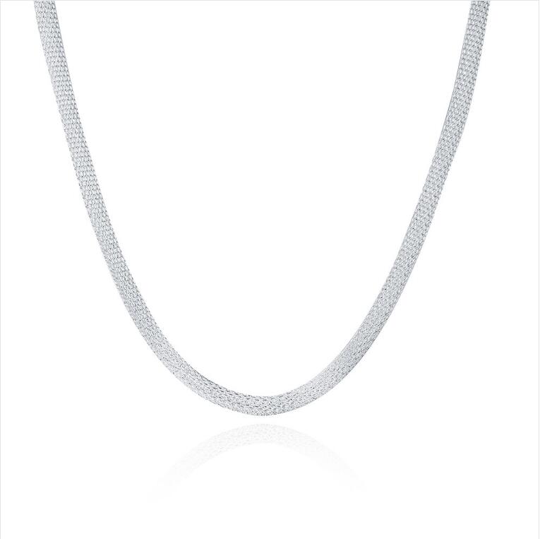 Free shipping Net Necklace sterling silver plate necklace STSN087, fashion 925 silver Chains necklace factory direct sale christmas gift