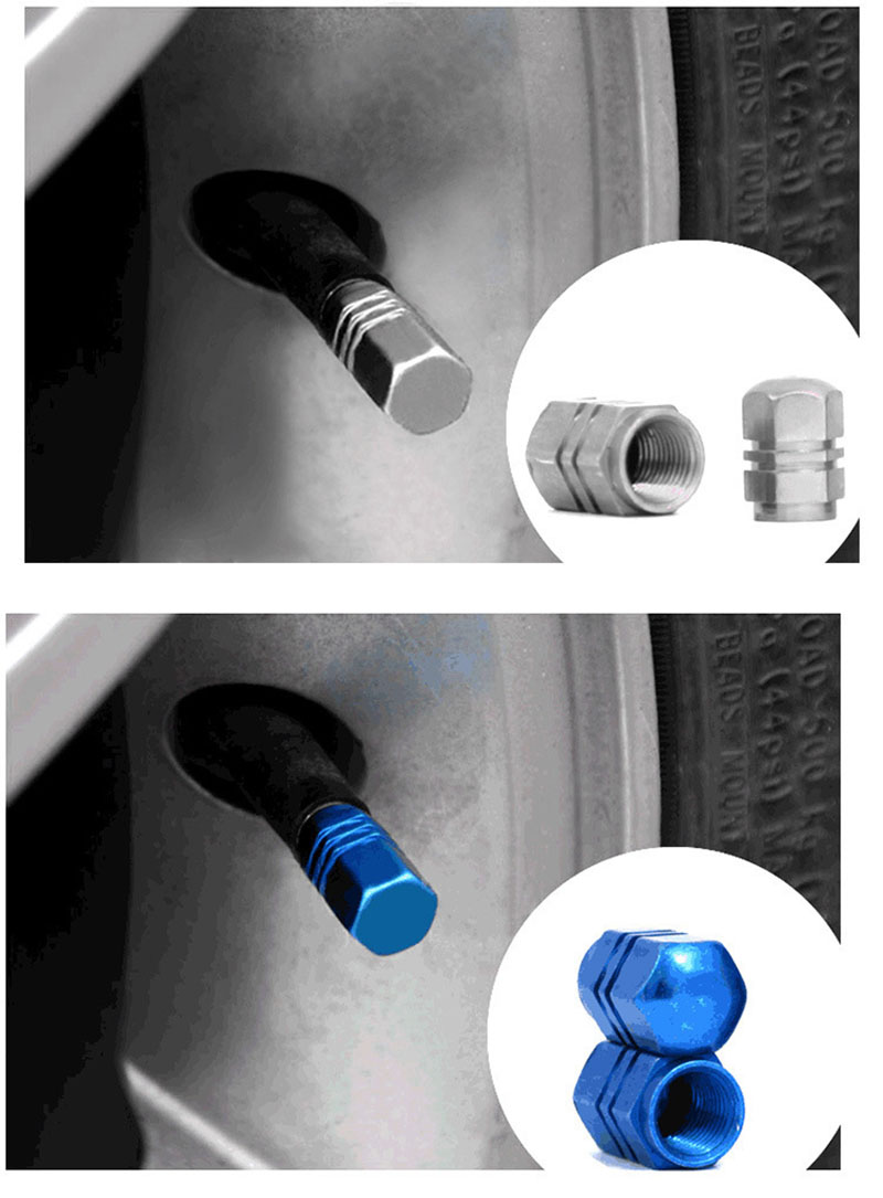 Universal Auto Bicycle Car Tire Valve Caps Tyre Wheel Wholesale Hexagonal Ventile Air Stems Cover Auto Parts Colorful