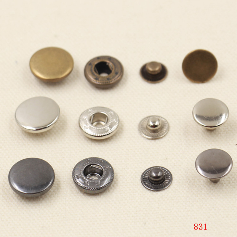 

100 pieces Metal snap buttons 15mm double-sided down jacket combined buckle coat button snap button spot wholesale children's clothing