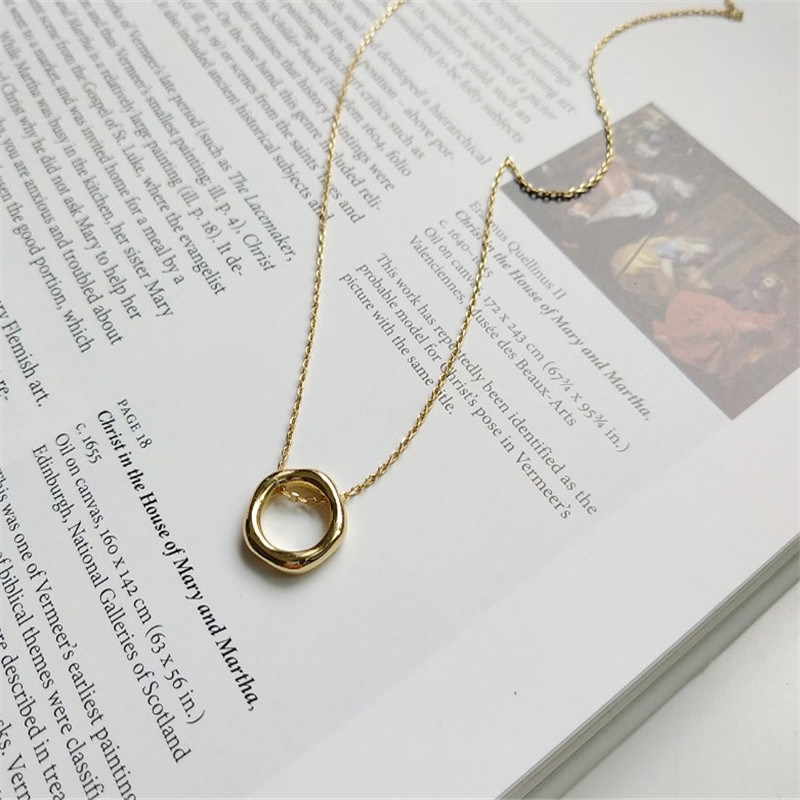 Fashion Necklaces&Pendants For Women New Wedding Jewelry Gifts 100% 925 Sterling Silver Geometric Circle Pendant Necklace