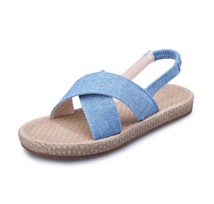 Hot Sale-2019 New Gladiator Women Roman Flat Sandal Demin Slip On Beach Sandals Ladies CZ127, Blue
Hot Sale-2019 New Gladiator Women Roman Flat Sandal Demin Slip On Beach Sandals Ladies CZ127, Blue