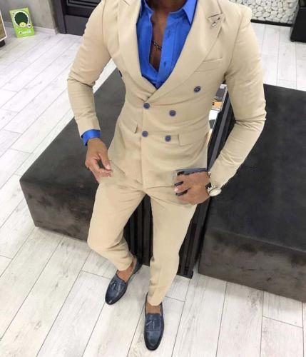 High Quality Double Breasted Beige Groom Tuxedos Lapel Groomsmen Men Blazers Suits (Jacket+Pants+Tie) NO:449, Same as image
High Quality Double Breasted Beige Groom Tuxedos Lapel Groomsmen Men Blazers Suits (Jacket+Pants+Tie) NO:449, Same as image