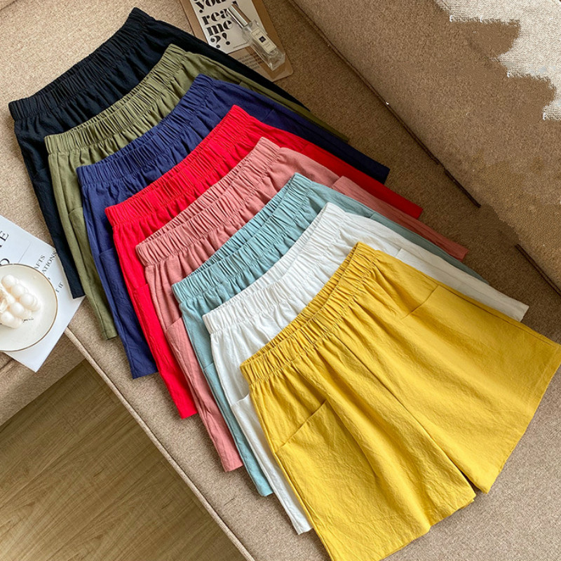 Women Shorts Summer Casual Solid Cotton Linen Shorts High Waist Loose Wide Leg for Girls Soft Cool Female de mujer, White
Women Shorts Summer Casual Solid Cotton Linen Shorts High Waist Loose Wide Leg for Girls Soft Cool Female de mujer, White