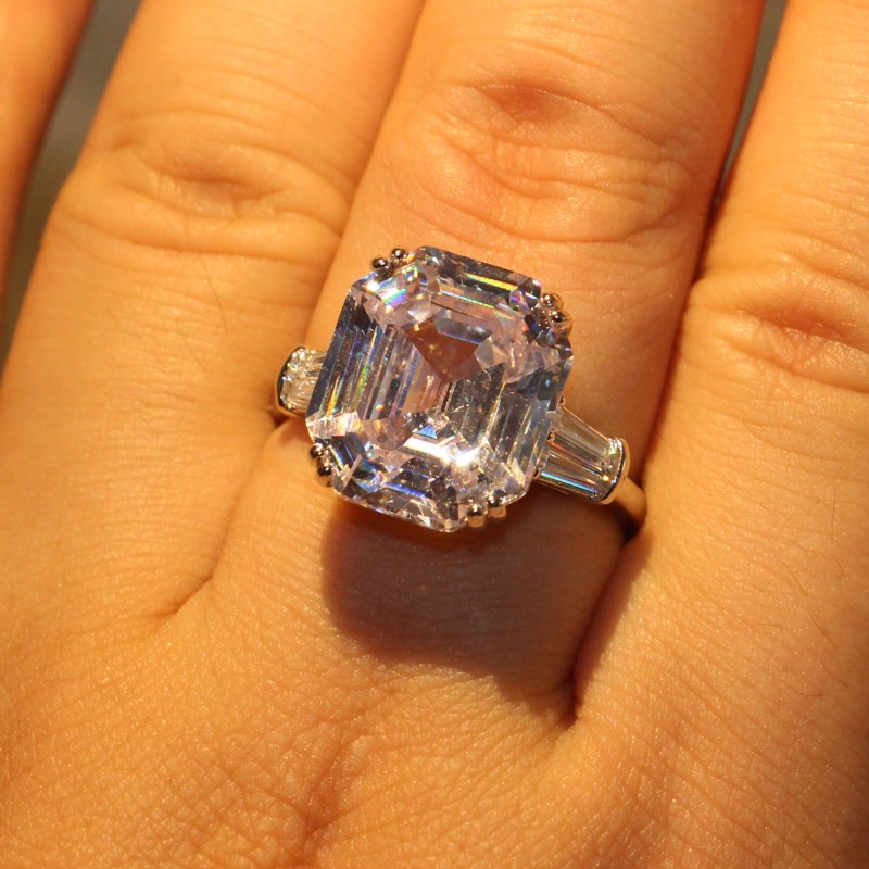 8 STyle Choucong Stunning Big White Topaz Luxury Jewelry Dove Egg 925 Sterling Silver CZ Diamond Party Promise Ring Women Wedding Rings Gif