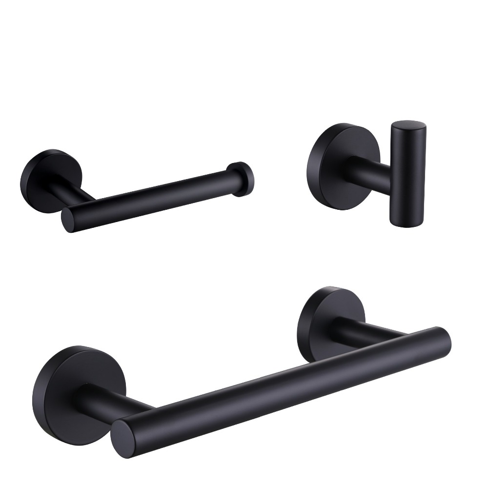 MaBlack 304 stainless steel bathroom hardware set, towel bar, robe hook,paper holder 3pcs/set Bathroom hardware accessories
MaBlack 304 stainless steel bathroom hardware set, towel bar, robe hook,paper holder 3pcs/set Bathroom hardware accessories