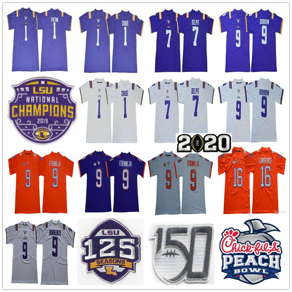 NCAA 2020 LSU Tigers Champions College #9 Joe Burrow Burreaux 1 JaMarr Chase Clemson Tigers 9 Travis Etienne Jr. 16 Trevor Lawrence Jerseys, As picture
NCAA 2020 LSU Tigers Champions College #9 Joe Burrow Burreaux 1 JaMarr Chase Clemson Tigers 9 Travis Etienne Jr. 16 Trevor Lawrence Jerseys, As picture