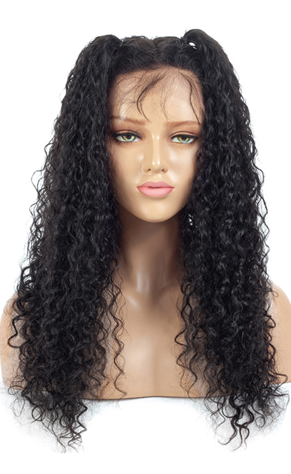 360 lace frontal with cap water wave preplucked human hair 360 wigs for black women full 180% density with baby hair bleached knots