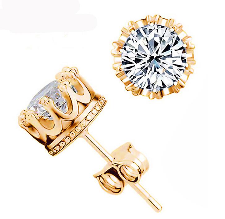 925 silver earrings natural crystal wholesale fashion small sterling silver jewelry for women stud men or women earings GD25