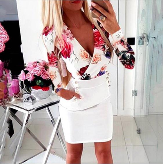 European American style Clothing floral Print autumn sexy deep V-neck women's hip long-sleeved dress D006, Black
European American style Clothing floral Print autumn sexy deep V-neck women's hip long-sleeved dress D006, Black