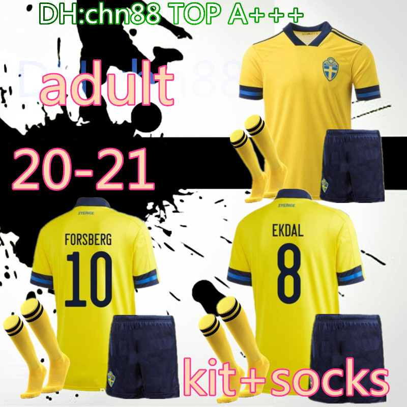 adult kit+socks 20 21 Sweden soccer jerseys 2020 2021 sverige national team FORSBERG LINDELOF Guidetti maillot de foot football shirt, Black
adult kit+socks 20 21 Sweden soccer jerseys 2020 2021 sverige national team FORSBERG LINDELOF Guidetti maillot de foot football shirt, Black