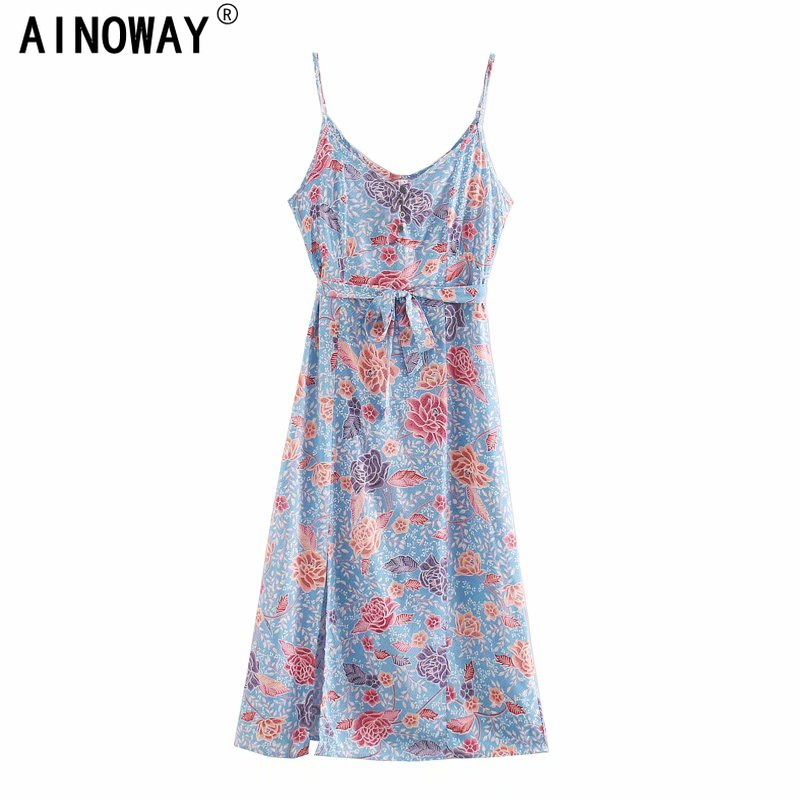 Vintage Chic Women blue floral print sleeveless strap beach Bohemian happie dresses Ladies rayon Boho maxi dress vestidos
Vintage Chic Women blue floral print sleeveless strap beach Bohemian happie dresses Ladies rayon Boho maxi dress vestidos