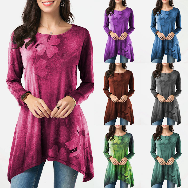 Women Ruffles Irregular Print Floral O Neck Tunic Blouse Long Sleeve Loose Tops Tunics Blouses 2020 Lady Vintage Casual Blusas, Blue
Women Ruffles Irregular Print Floral O Neck Tunic Blouse Long Sleeve Loose Tops Tunics Blouses 2020 Lady Vintage Casual Blusas, Blue