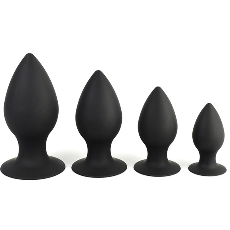 Small, Medium, Large, Extra Large Black Silicone Butt Plug Anal Plug Ass Stimulate Massage Anal Sex Toy Adult Games For Couples. SH190730