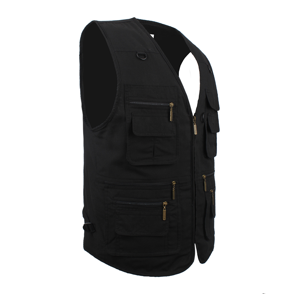 Men Vest Outdoors Sleeveless Jacket Vest With Many Pockets VNeck Waistcoat Travel Coat Fishing Vest Fashion T190828