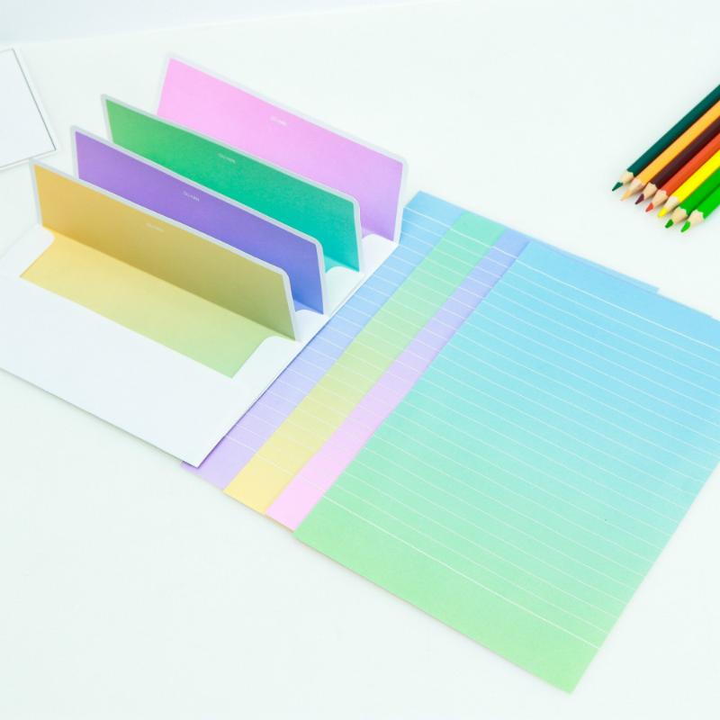 Korean-style Creative Small Fresh Gradient Cute Envelope Letter Paper Set 4 Letter Paper 2 Envelope Can
Korean-style Creative Small Fresh Gradient Cute Envelope Letter Paper Set 4 Letter Paper 2 Envelope Can