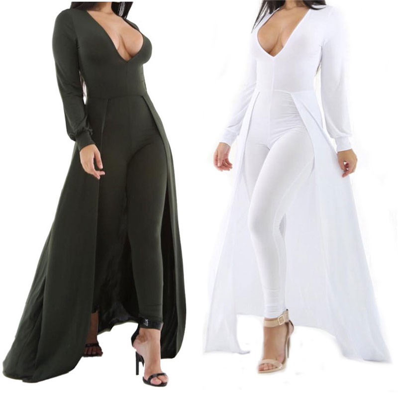 Cape Rompers Womens Jumpsuit Sexy Deep V-neck Jumpsuit Long Sleeve White Playsuit Bandage Full Length Bodysuit Overalls Autumn, Green jumpsuit
Cape Rompers Womens Jumpsuit Sexy Deep V-neck Jumpsuit Long Sleeve White Playsuit Bandage Full Length Bodysuit Overalls Autumn, Green jumpsuit