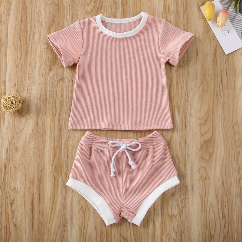 Baby Summer Clothing Infant Baby Girl Boy Short Sleeve Patchwork Tops T-shirt+Shorts Ribbed Solid Outfits 0-3T
Baby Summer Clothing Infant Baby Girl Boy Short Sleeve Patchwork Tops T-shirt+Shorts Ribbed Solid Outfits 0-3T