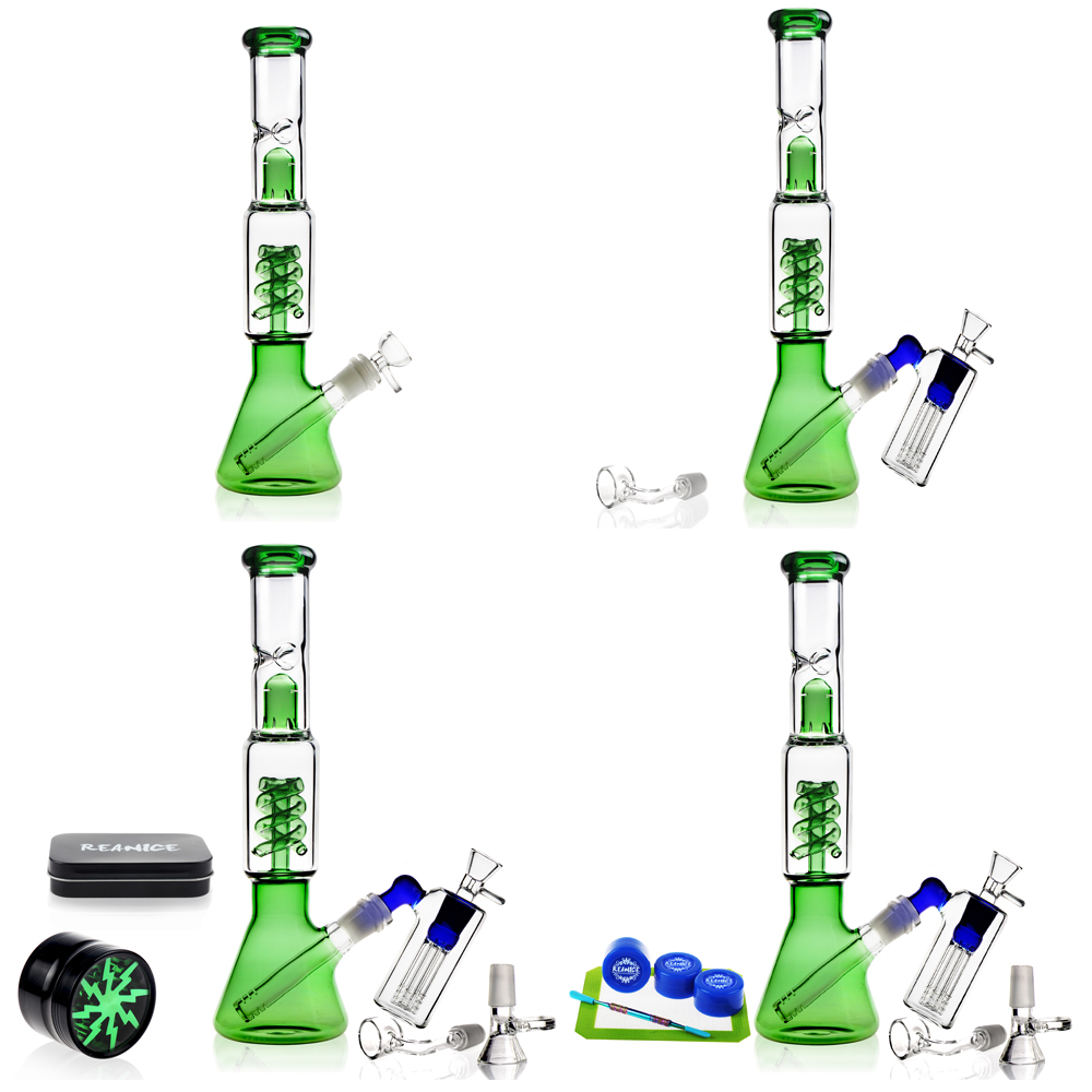 Reanice Color Bong Wee Recycler Glass Water Spiral Bongs Dab Rigs Green Handmade Bongs Water Cheap Pipes Bubbler Tall Beaker Bongs 14MM
Reanice Color Bong Wee Recycler Glass Water Spiral Bongs Dab Rigs Green Handmade Bongs Water Cheap Pipes Bubbler Tall Beaker Bongs 14MM
