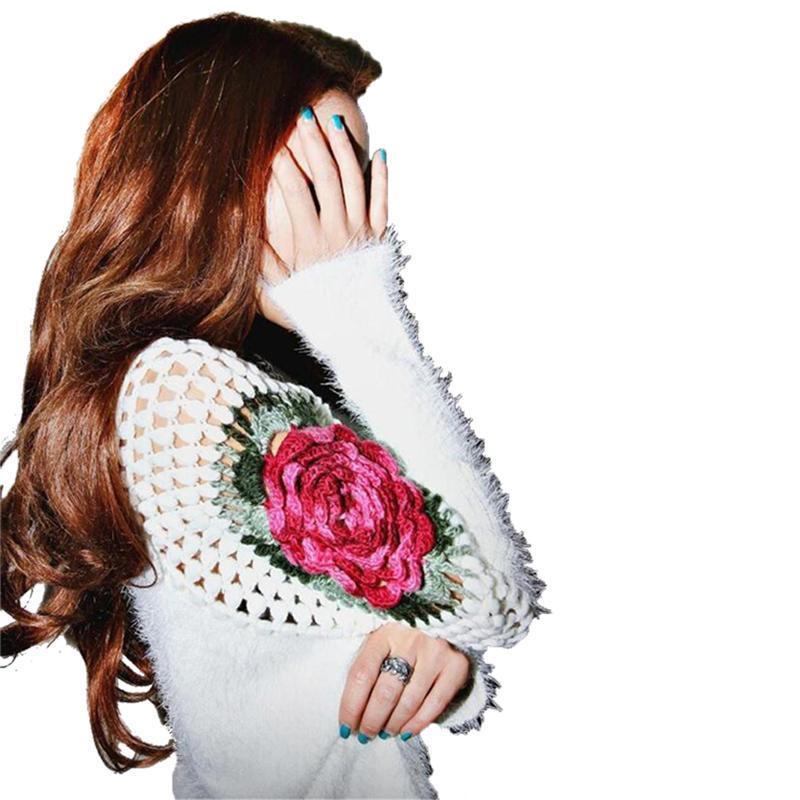 Autumn Winter Russia China Style Women Mohair Sweater Loose Big Size Rose Flowers Embroidery Knit Pullover Oblique Collar Lace Hollow Cute, White
Autumn Winter Russia China Style Women Mohair Sweater Loose Big Size Rose Flowers Embroidery Knit Pullover Oblique Collar Lace Hollow Cute, White