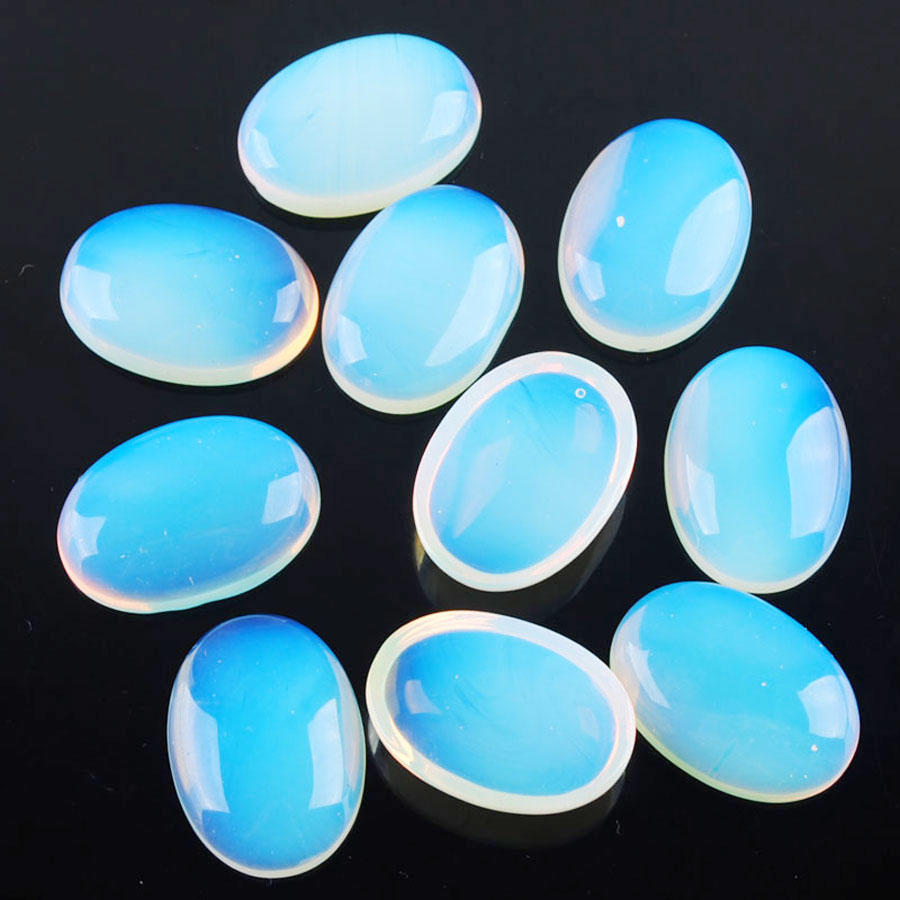 WOJIAER 18x25x7mm Egg Shape GemStone Cabochon Natural Loose Beads Men Women Charms Jewelry Gems DBU805