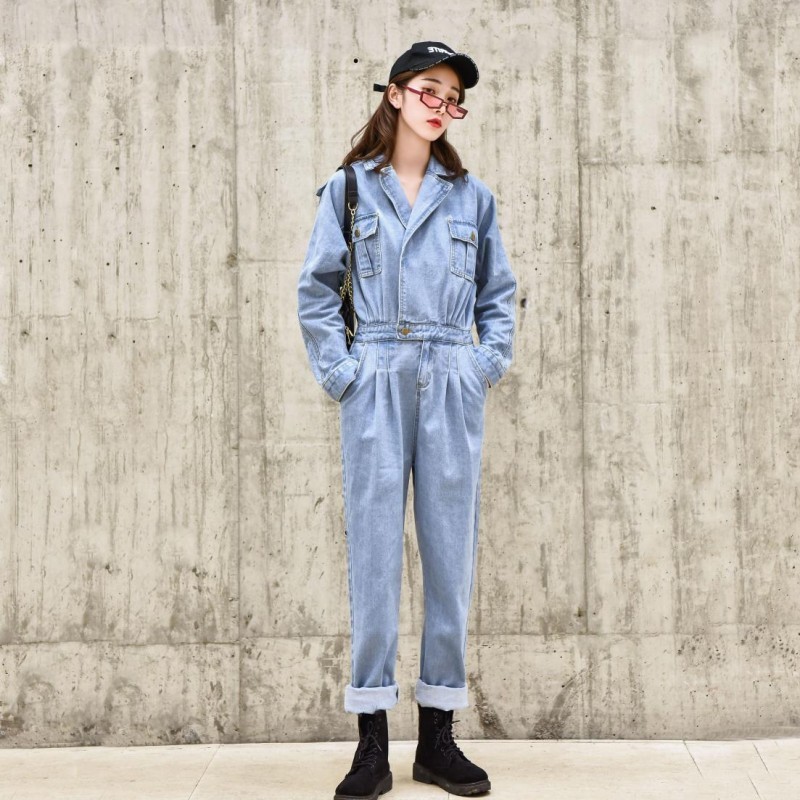 Blue Elegant Streetwear Women Denim Jumpsuit Pant 2020 Spring Long Sleeve High Waist Retro Jeans Overall Rompers Womens, Dark blue
Blue Elegant Streetwear Women Denim Jumpsuit Pant 2020 Spring Long Sleeve High Waist Retro Jeans Overall Rompers Womens, Dark blue