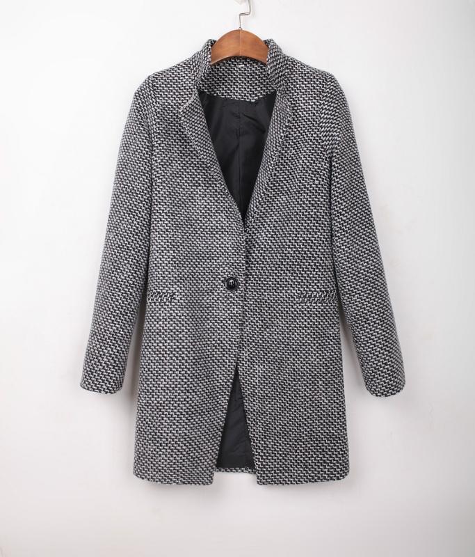 New Arrive European female spring European leg houndstooth woolen coat windbreaker jacket plus size long women' winter coat, Gray
New Arrive European female spring European leg houndstooth woolen coat windbreaker jacket plus size long women' winter coat, Gray