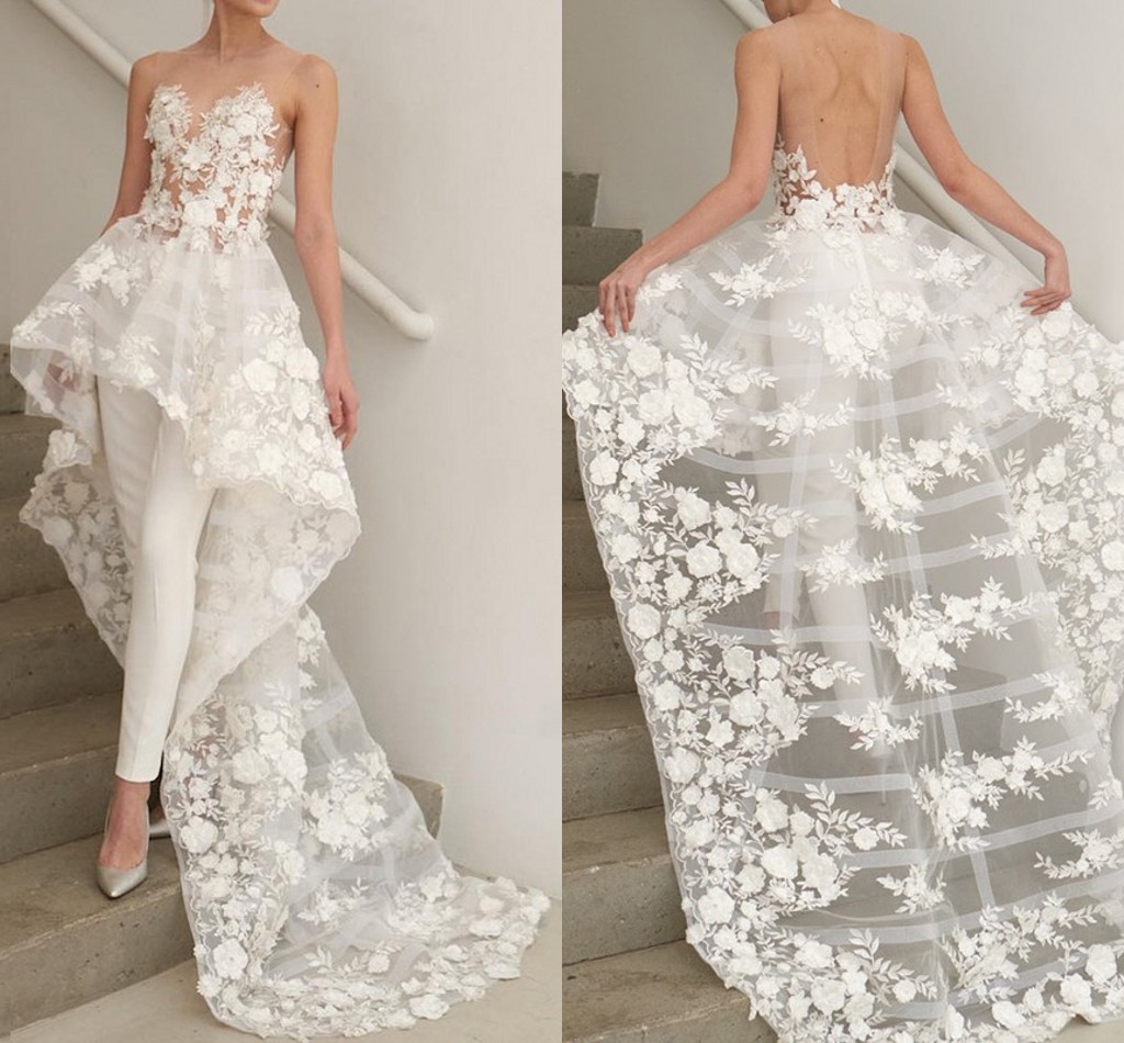 Summer Jumpsuit Wedding Dresses Beach 2022 Flowers Lace Strapless Pantsuits Wedding Reception Party Formal Dress Customs Open Back, Pink
Summer Jumpsuit Wedding Dresses Beach 2022 Flowers Lace Strapless Pantsuits Wedding Reception Party Formal Dress Customs Open Back, Pink
