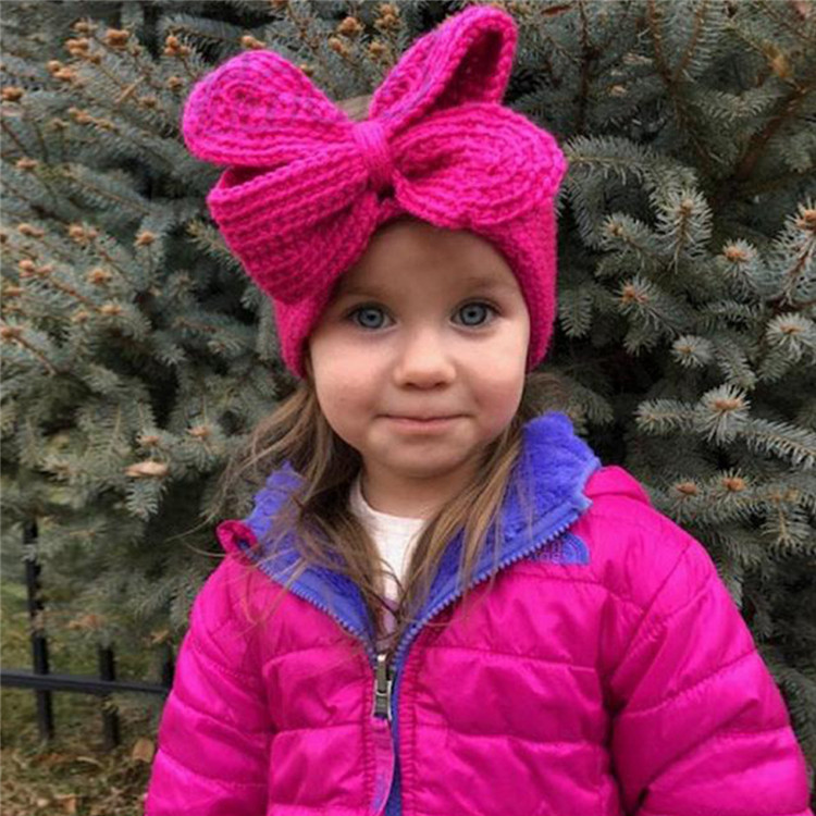 Fashion Children's Woolen yarn bow hair band European and American Baby Knitted hair belt Fashionable bowknot Headband T9I00257