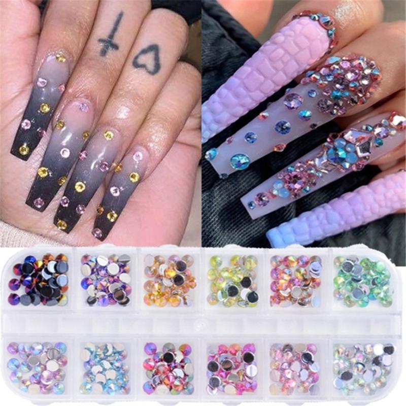 12 Grids Multi-size Nail Rhinestones 3D Crystal AB Nail Stones Gems Pearl DIY Art Decorations Gold Silver Rivet Rhinestone
12 Grids Multi-size Nail Rhinestones 3D Crystal AB Nail Stones Gems Pearl DIY Art Decorations Gold Silver Rivet Rhinestone