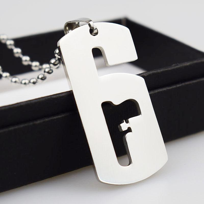 Game Rainbow Six Siege Necklaces for Male Tom Clancy's Silver Link Chain Necklace Collar Women Men Jewelry