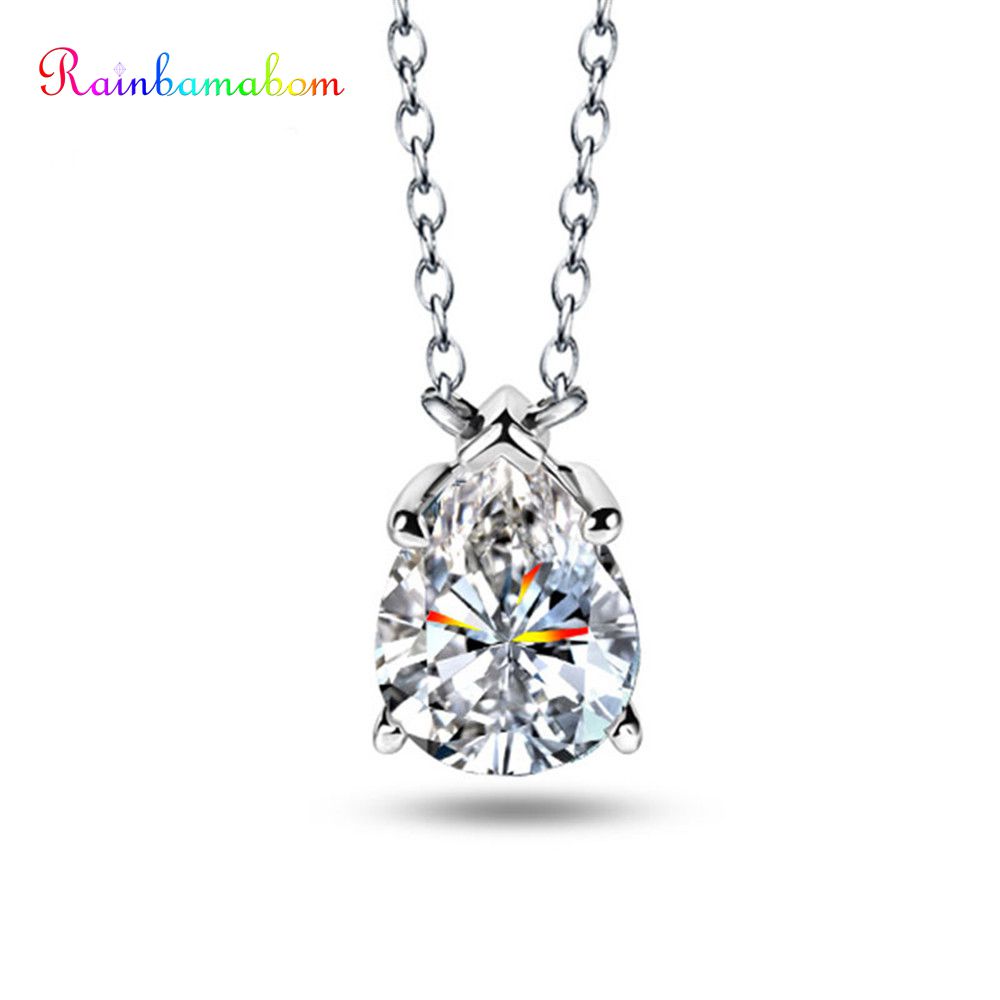 Rainbamabom 925 Solid Sterling Silver Pear Water Drop Created Moissanite Gemstone Pendant Necklace Fine Jewelry Gift Wholesale
Rainbamabom 925 Solid Sterling Silver Pear Water Drop Created Moissanite Gemstone Pendant Necklace Fine Jewelry Gift Wholesale
