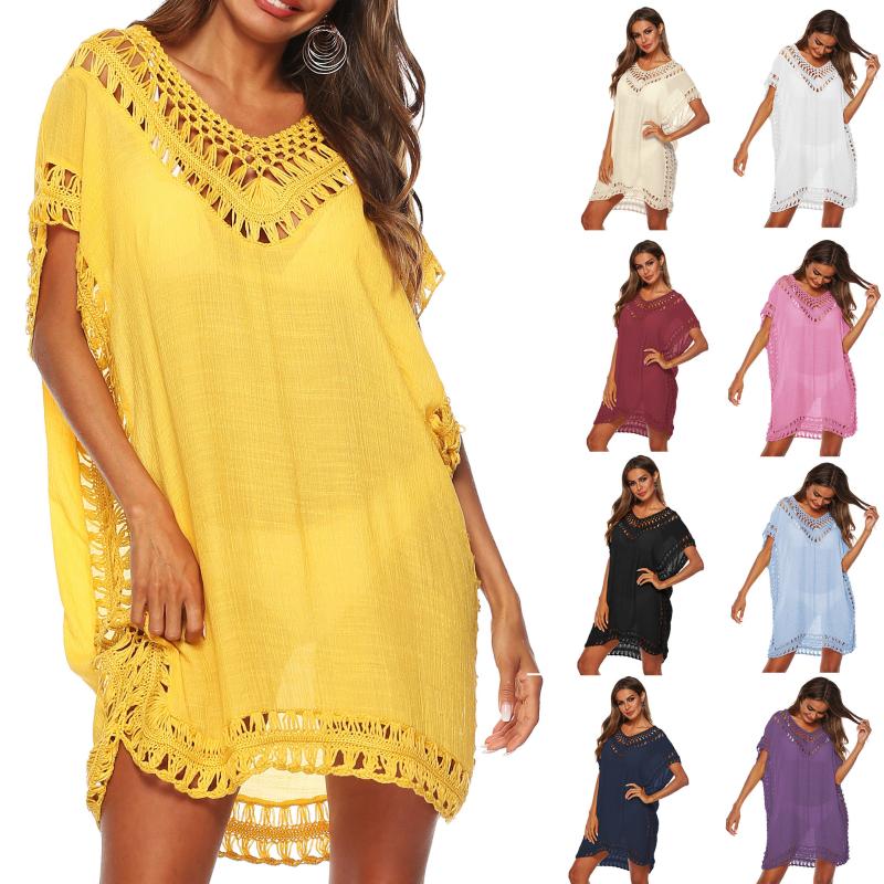 Women Pullovers Beach Blouse Fashion Casual Short Sleeve V-Neck Loose Hollow Out Sun Protection Blouses Clothing
Women Pullovers Beach Blouse Fashion Casual Short Sleeve V-Neck Loose Hollow Out Sun Protection Blouses Clothing