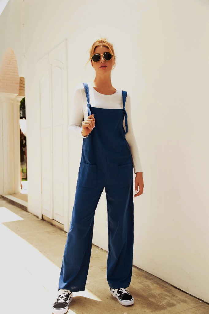 Spot Jumpsuits European explosion models spring and summer casual temperament strap pants pocket solid color street
