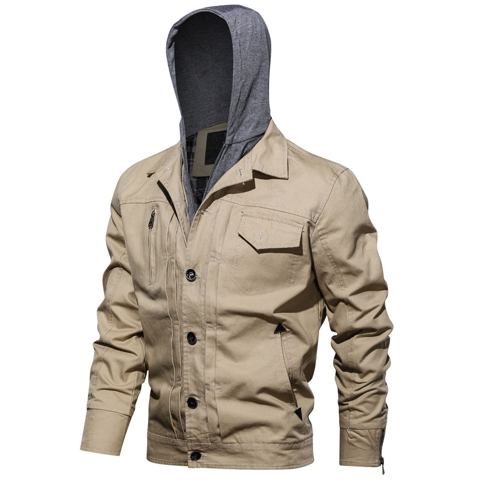 Autumn Winter Mens Tactical Jackets Casual Cotton Hooded Solid Bomber Jacket Coat hombre Size -3XL Jaqueta Masculino, Khaki
Autumn Winter Mens Tactical Jackets Casual Cotton Hooded Solid Bomber Jacket Coat hombre Size -3XL Jaqueta Masculino, Khaki