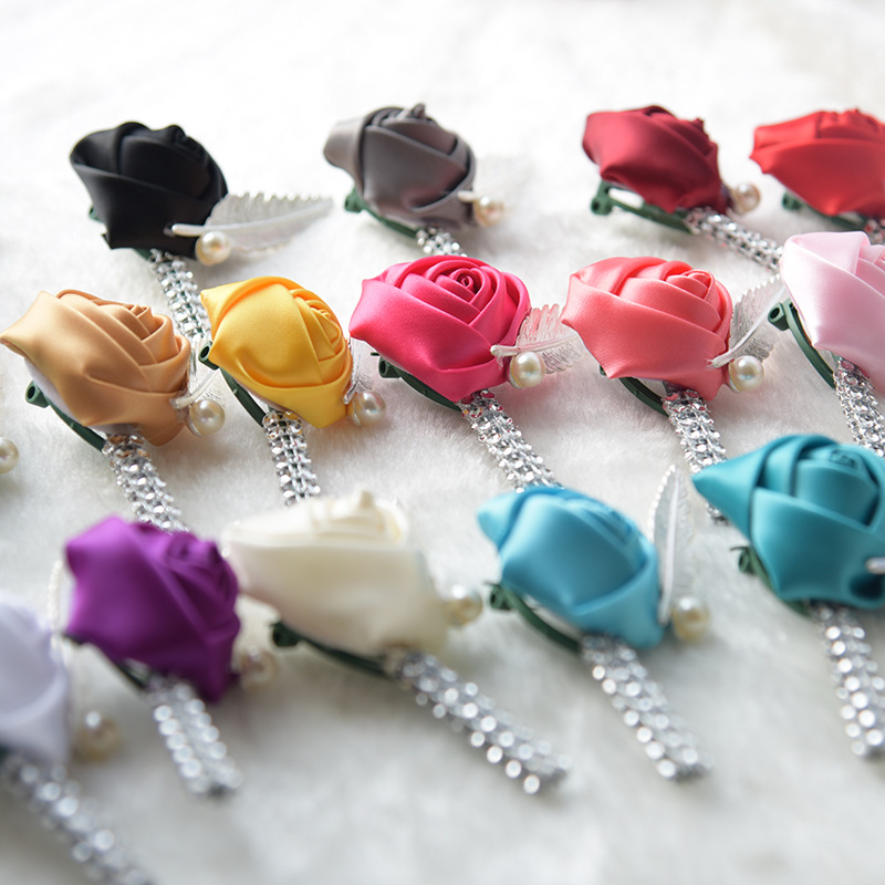 2019 New 20 Colors Flower Lapel Pin Mens Wedding Boutonniere Handmade Wedding Brooch Boutonniere Buttonhole Grooms Boutonnieres nique Design